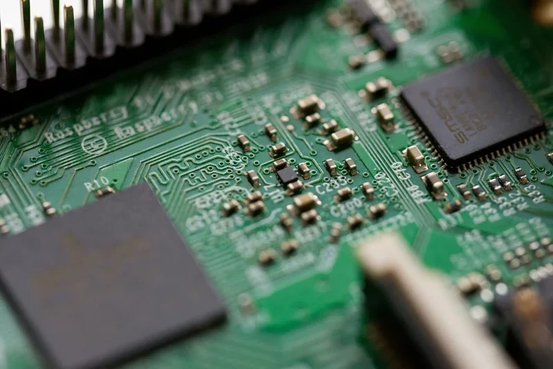 Populated SMT board — typical V5000 inline AOI target