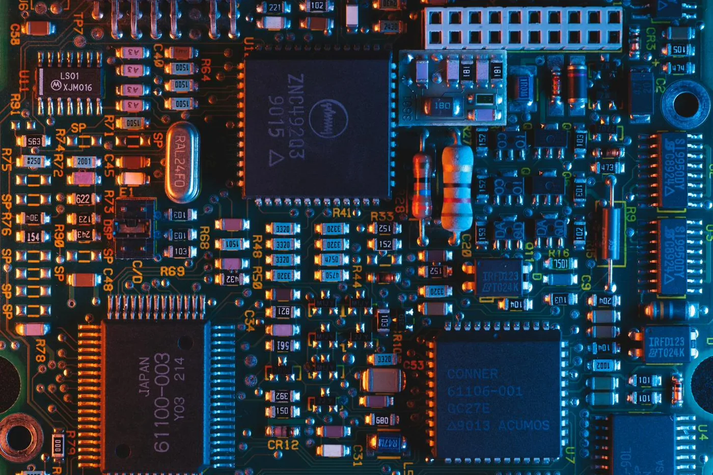 High-density industrial PCB — typical AXI inspection target